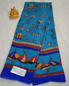 🆕 Warli Creape Silk Saree ❤️❤️