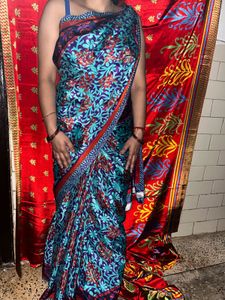 Beautiful pure smooth crepe saree