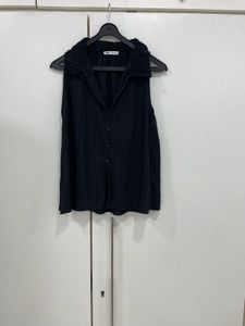 ✨ZARA Luxe Crinkle-Effect Blouse!Effortless Chic🖤