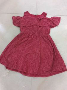 Softcore Girly Pink Lace Short Dress