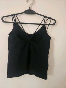 Black Padded Criss Cross Tank