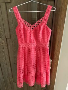 Forever New Coral Lace Sleeveless Dress