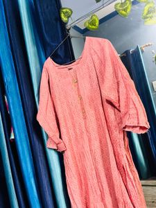 Blush Charm Printed Cotton Kurta