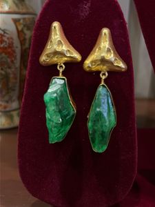 Natural Green Stone Earrings