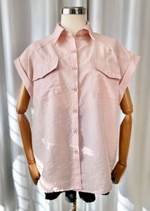 Pink Pocket Shirt Top
