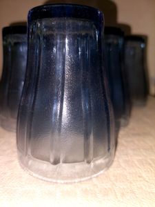 Color Glass Water Juice Glasses Set of 6 Pieces 315 ML (Blue)