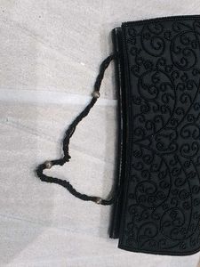 Black Clutch With Self  Beaded Work