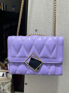 Lilac Quilted Chain Bag
