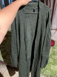 Forest Green Cardigan From Darjeeling
