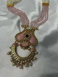 Brand new heavy Pink Beaded Necklace &amp; Earring Set