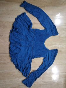 Blue Peasant Blouse