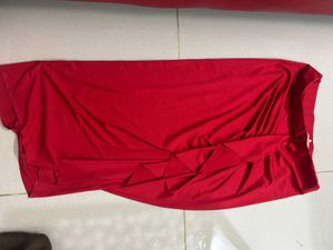H&M Red Skirt with Ruffle Detail