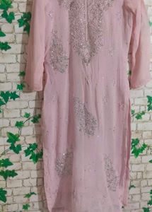 Elegant Pink Embroidered Kurta Set