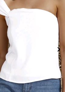 Elegant White One-Shoulder Top
