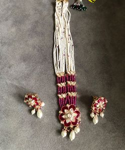 Elegant Ruby Kundan Jewelry Set