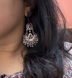 Oxidised Hanging Earrings