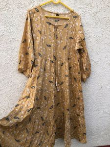 Floral Print Flared Rayon Kurta