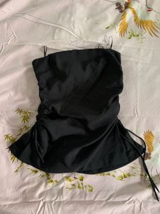 Black Ruched Mini Dress