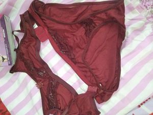 Beautiful Red Colour Bra Panty Set