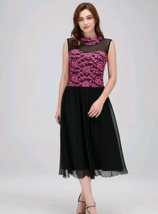 Pink & Black Lace Dress/Midi