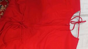 Red Embroidered Anarkali Dress