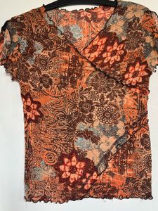 Patterned Crop Fitted Top