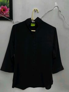 Elegant Black Button-Down Top