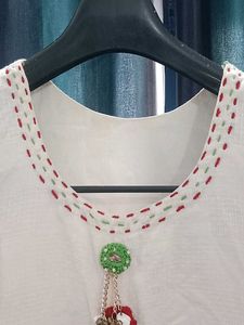 White Kurti with Pink Pants