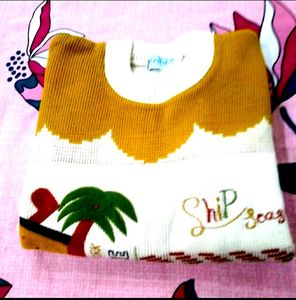 Cream Colour Full Sleeves Sweater