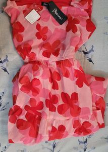 Pink Floral A-Line Maxi Dress