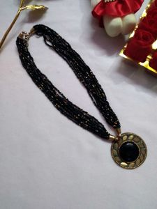 Black Beaded Necklace