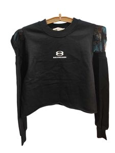 Balenciaga  Crop Sweatshirt Black Size M
