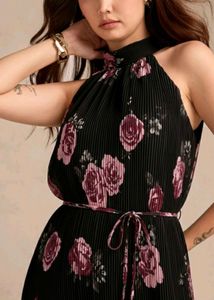 Outzidr Black floral maxi dress (New with tags)