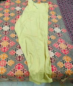 Yellow Embroidered Kurta (Size M) With Pajama