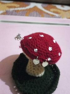 Mushroom Chrochet Jewellary Holder