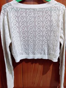 Self Design Cotton Crop Shrug