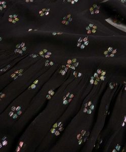 🤩Metallic Floral Jacquard &amp; Tie Back Black Dress