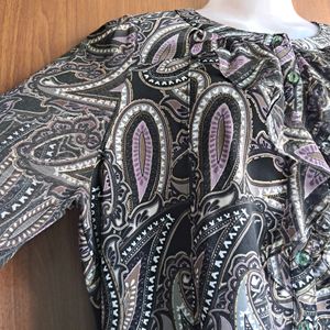 Imported Leaf Printed Western Party Top
