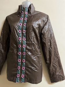 Shinny Brown High Neck Jacket💖