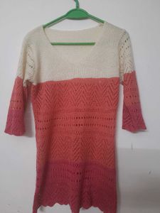 Winter Wear Long Top Sweater Crochet Knitted