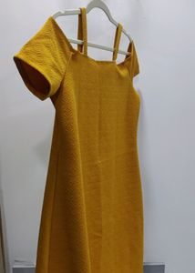 And Mustard Cold Shoulder Dress
