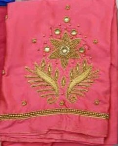 Pink Aari Work Bluose
