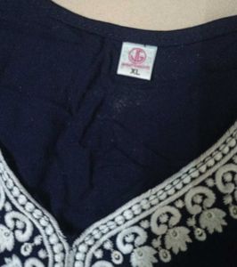Elegant Navy blue Embroidered Kurta