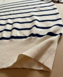 Zara Striped Short Sleeve Sweater Top