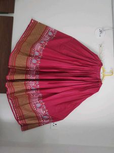 Red Navratri Lehenga Along With Multcolor Dupatta