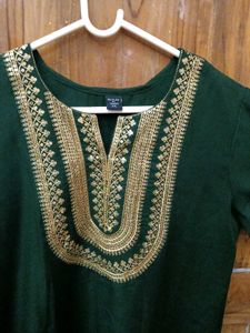 1-TimeUsed New Elegant Green Kurta Without Tag
