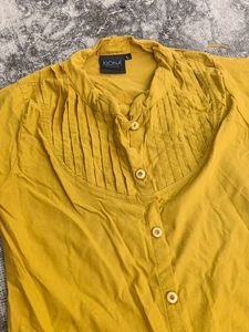 Kiona Mustard Button-Down Top