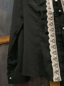 Fitted Black Maid Shirt