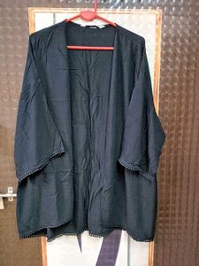 H&M Black Pom-Pom Trim Cardigan