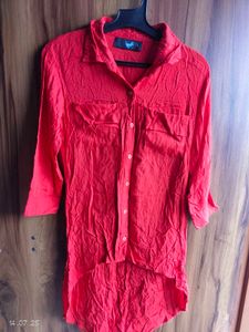 Red High-Low Shirt